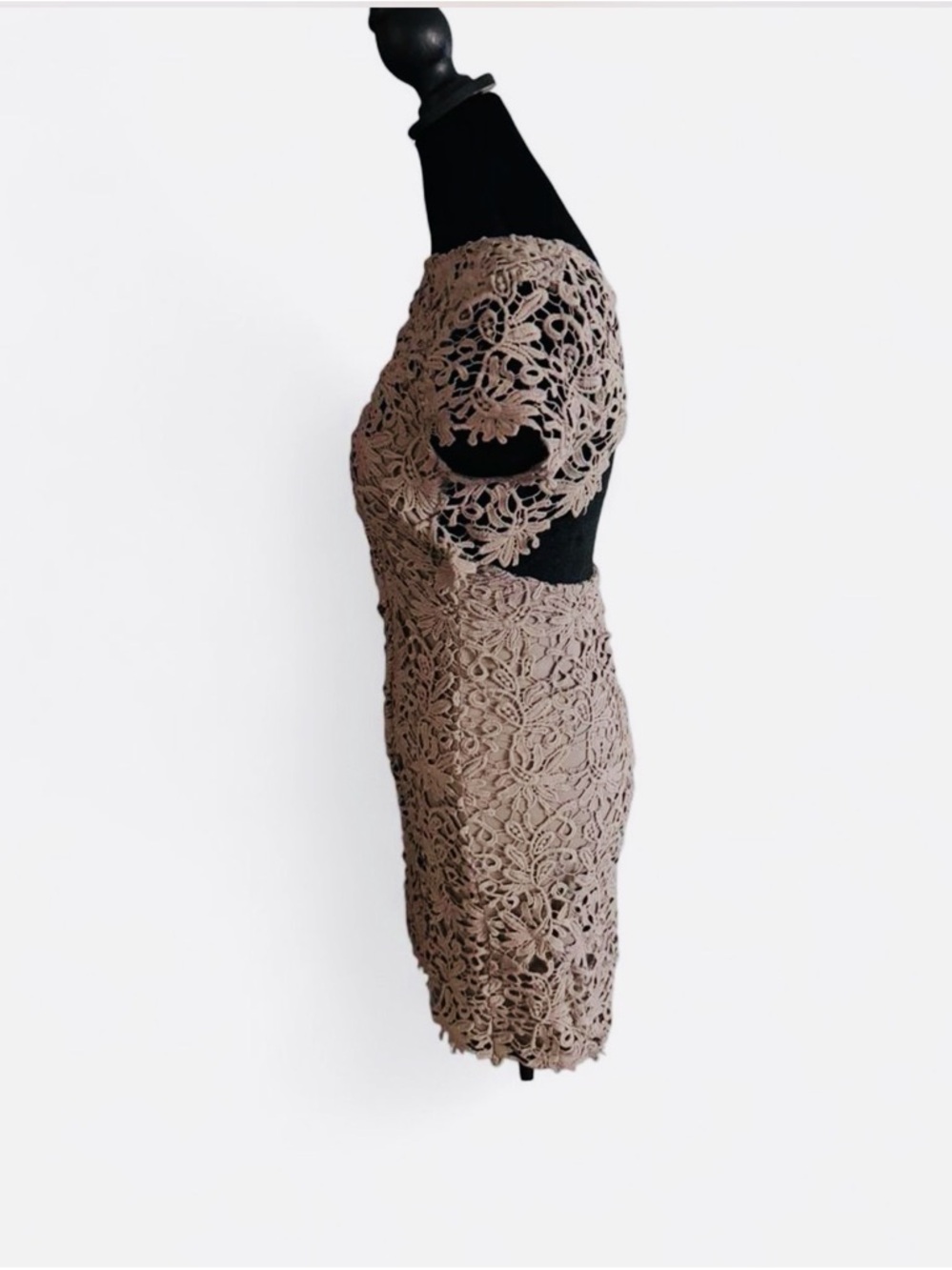 Lulus Mauve Lace Open Back Bodycon Dress Size Small Wedding Guest Cocktail - Picture 3 of 5